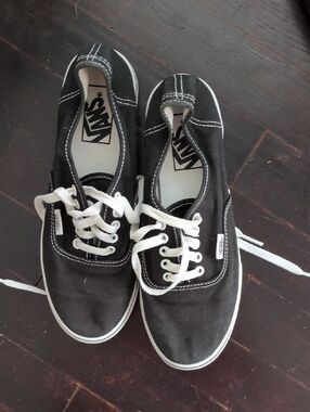 Vans Black Canvas Low-Top Sneakers with White Accents